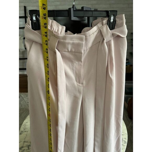 Express High Waisted Wide Leg Paperbag Belted Light Pink Pants Size M - Picture 5 of 6
